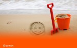 fk logo på sand